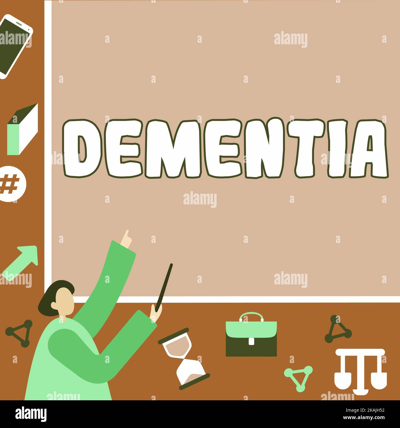 Hand writing sign Dementia. Business concept examination of anything