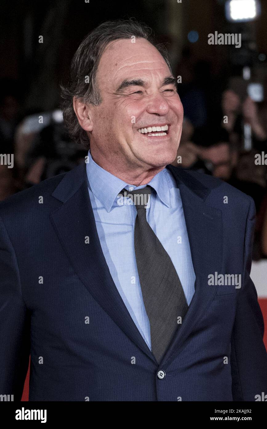 US film director Oliver Stone, walks on the red carpet as he promotes the film ''Snowden'', during the 11th Festa Film of Rome, Rome 14 october 2016 (Photo by Massimo Valicchia/NurPhoto) *** Please Use Credit from Credit Field *** Stock Photo