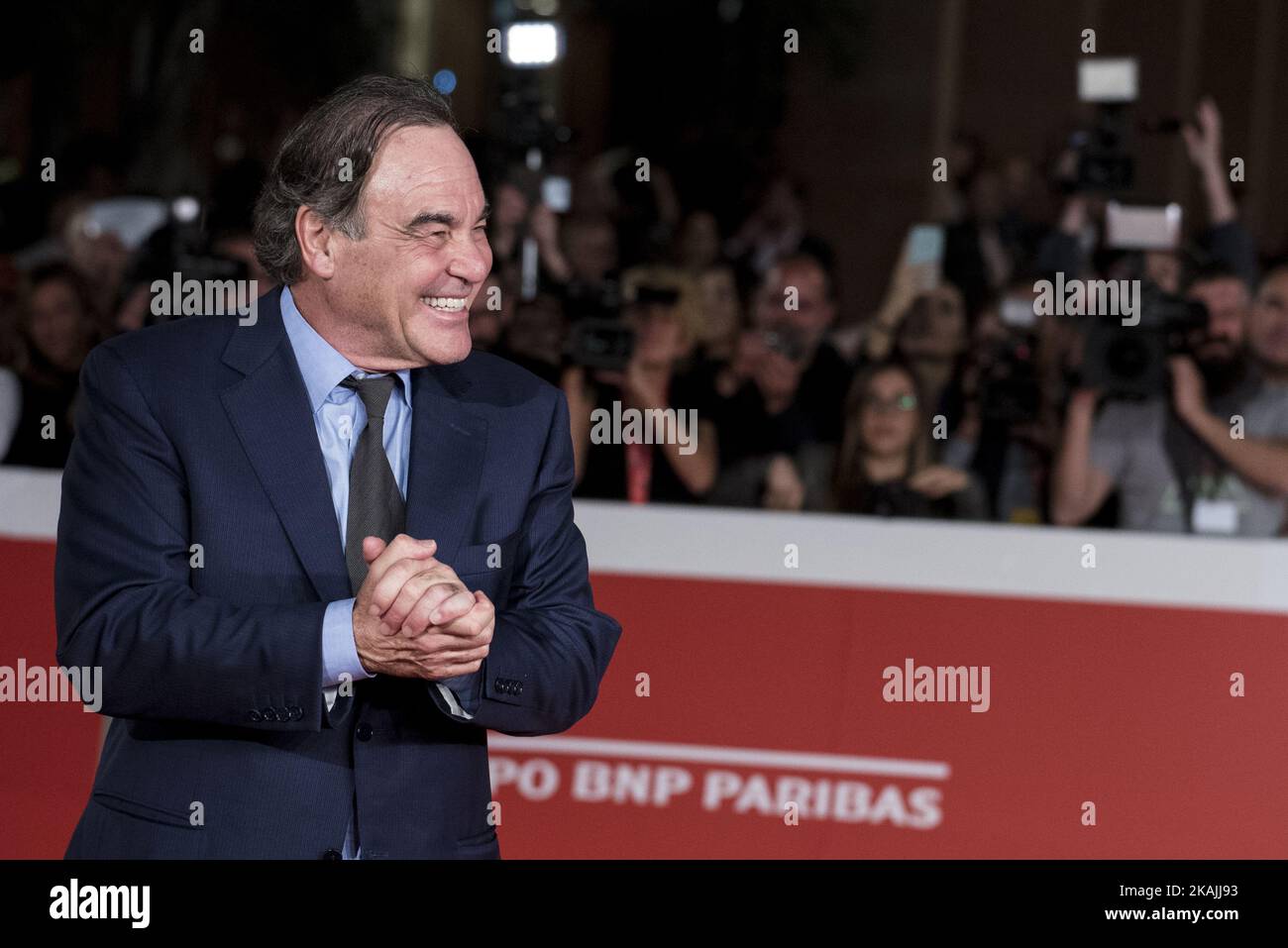 US film director Oliver Stone, walks on the red carpet as he promotes the film ''Snowden'', during the 11th Festa Film of Rome, Rome 14 october 2016 (Photo by Massimo Valicchia/NurPhoto) *** Please Use Credit from Credit Field *** Stock Photo