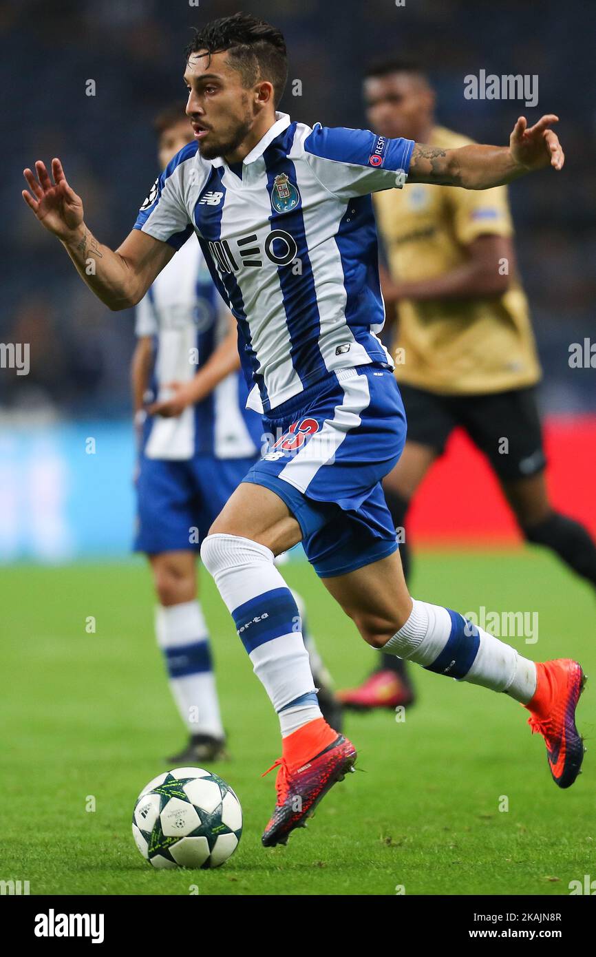 Porto's Brazilian defender Alex Telles in action during the UEFA Champions League Group G, match between FC Porto and Club Brugge, at Dragao Stadium in Porto on November 2, 2016. (Photo by Paulo Oliveira / DPI / NurPhoto) *** Please Use Credit from Credit Field *** Stock Photo