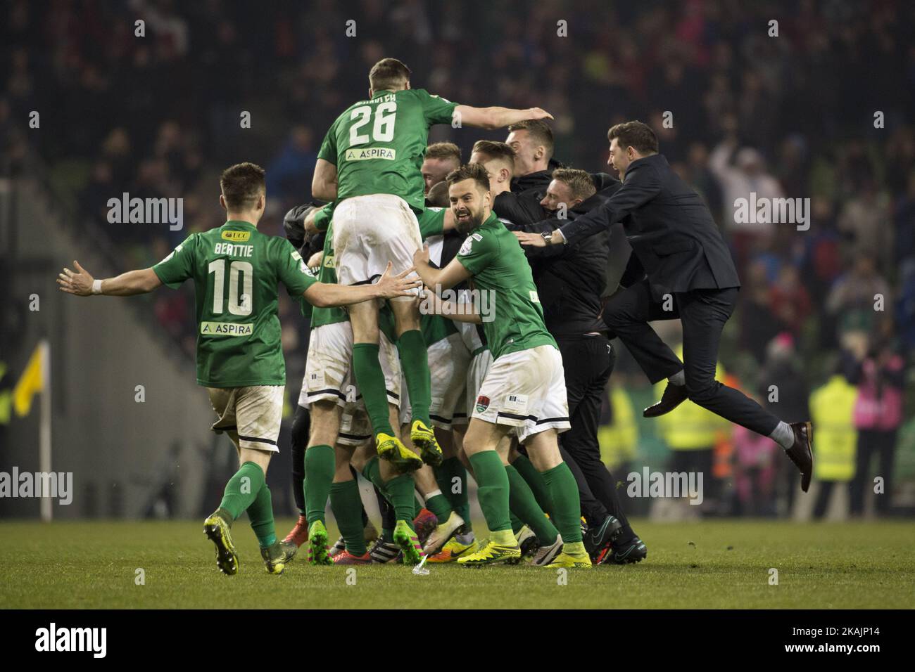 Cork City players celebrate after win during the Irish Daily Mail FAI
