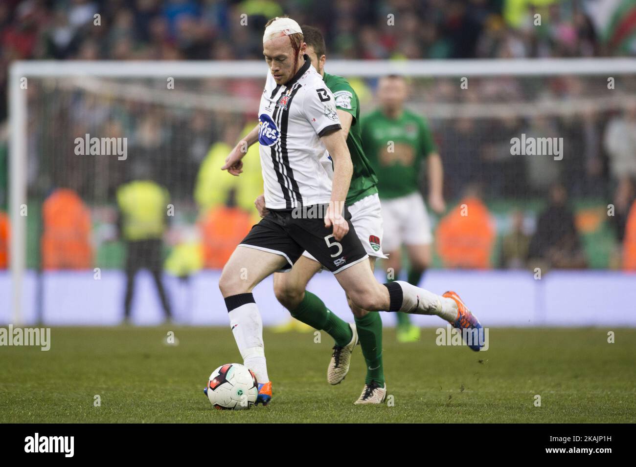 Chris Shields of Dundalk pictured in action during the Irish Daily Mail FAI Senior Cup Final 2016 match between Cork City and Dundalk FC at Aviva Stadium in Dublin, Ireland on November 6, 2016. Stock Photo