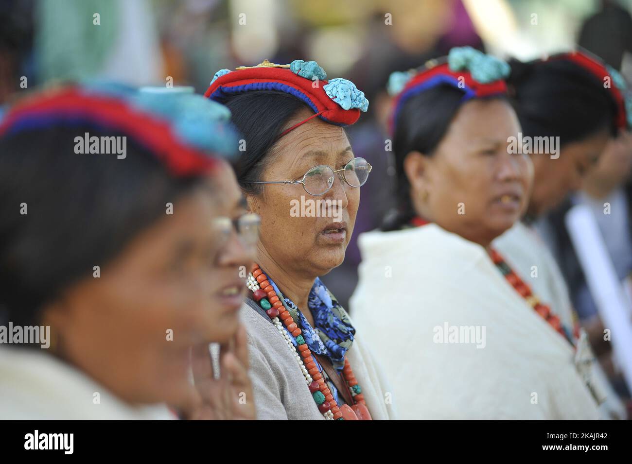 Nepalese Buddhist Devotees in a traditional attire participating on ...