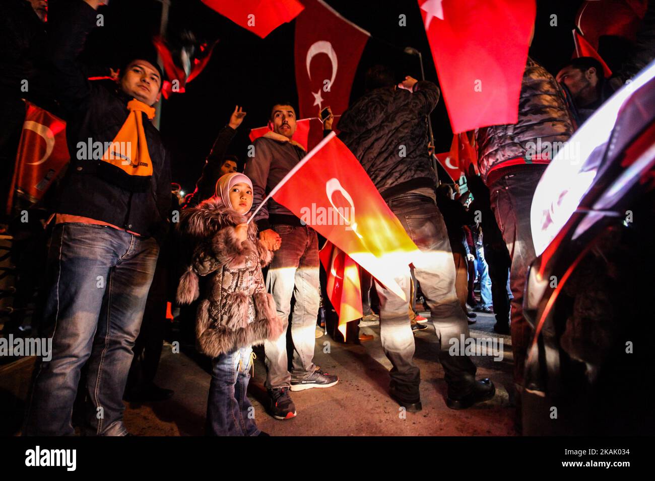 People visit the scene of Saturday's blasts on December 11, 2016 in Istanbul, Turkey. According to Interior Minister Suleyman Soylu, at least 38 people were killed and 166 other wounded in twin explosions outside Besiktas FC's Vodafone Arena Stadium and in nearby Macka Park a few hours after the night's soccer match on 10 December. The bombs apparently targeted police officers who were securing the match. The Kurdish nationalist group Kurdistan Freedom Hawks, which seeks an independent Kurdish state in eastern and southeastern Turkey, claimed responsibility for the attack, according to publish Stock Photo