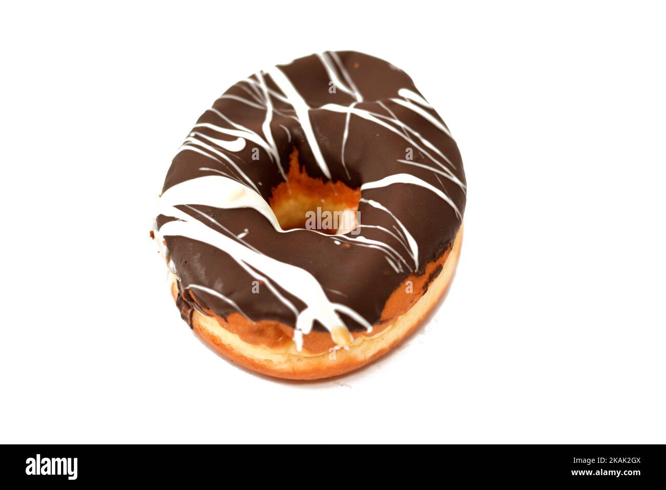 Brown And White Chocolate Ring Donut A Glazed Yeast Raised American