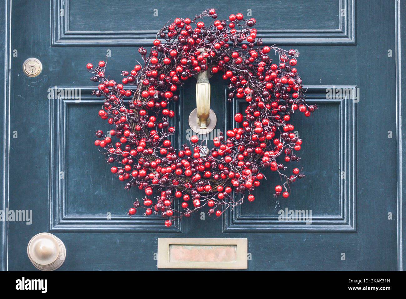An example of Christmas Wreath placed on a door in Ranelagh, Dublin South area. On Monday, 19