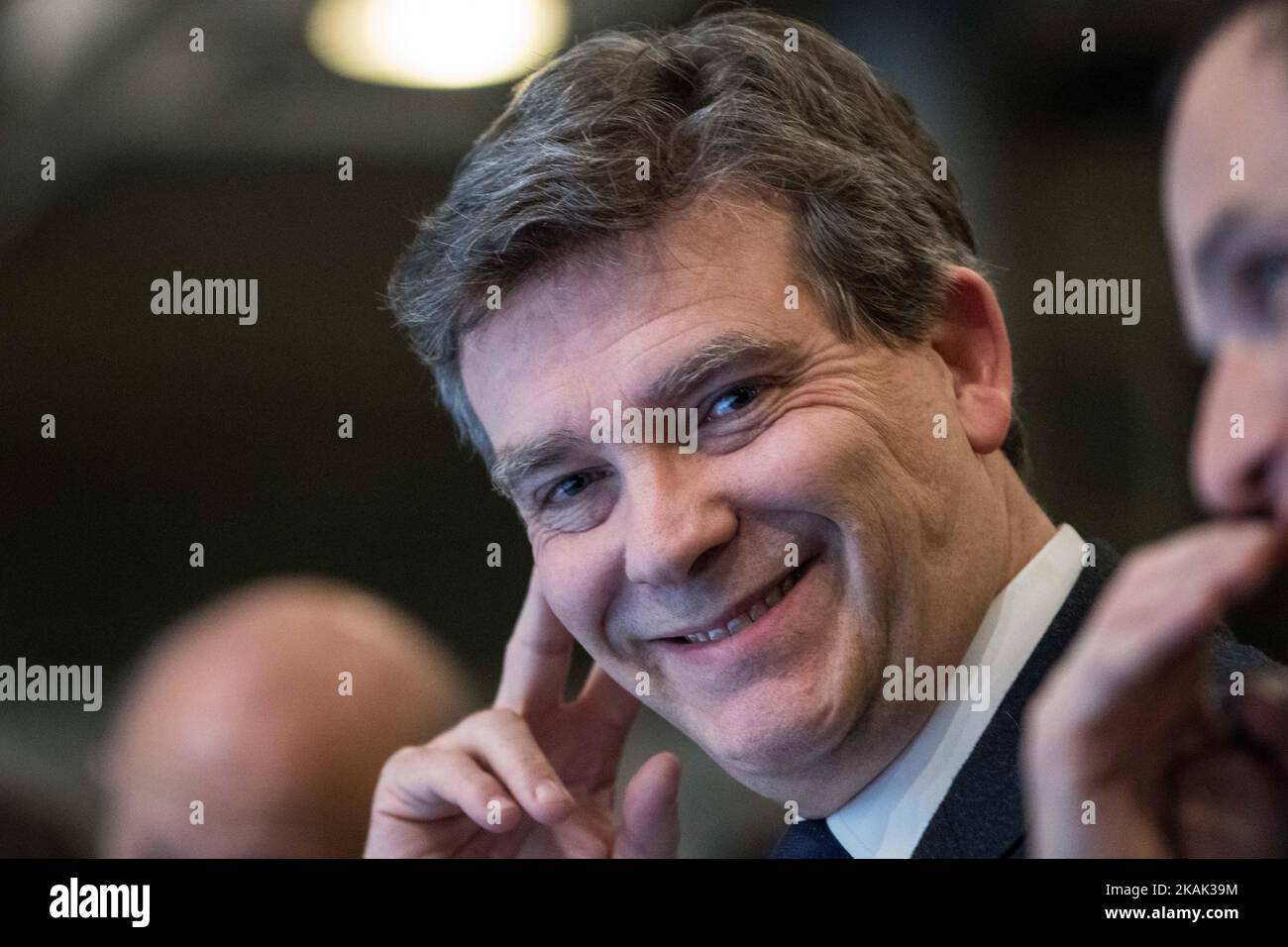 Former French Economy minister Arnaud Montebourg, candidate for the left-wing primaries ahead of France's 2017 presidential election, attends a meeting on environmental policies in Paris, France, on 20 December 2016. (Photo by Julien Mattia/NurPhoto) *** Please Use Credit from Credit Field *** Stock Photo