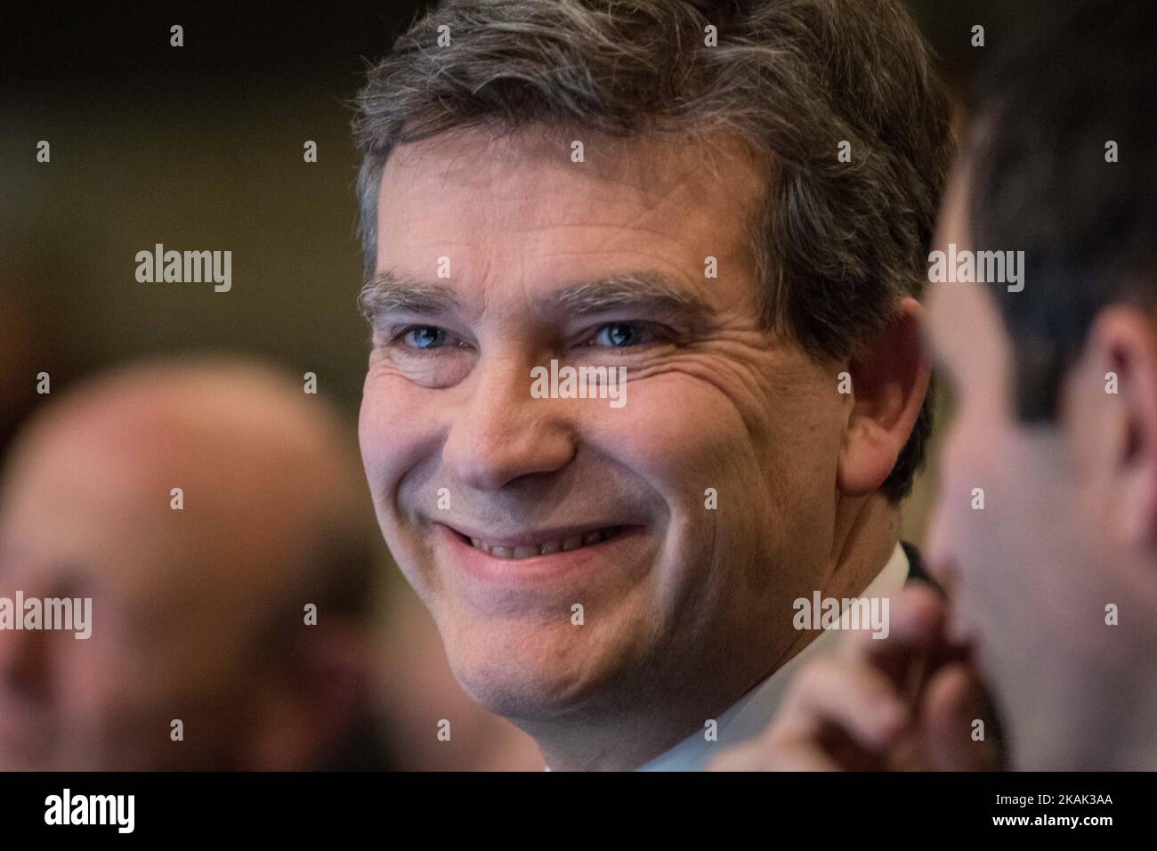 Former French Economy minister Arnaud Montebourg, candidate for the left-wing primaries ahead of France's 2017 presidential election, attends a meeting on environmental policies in Paris, France, on 20 December 2016. (Photo by Julien Mattia/NurPhoto) *** Please Use Credit from Credit Field *** Stock Photo