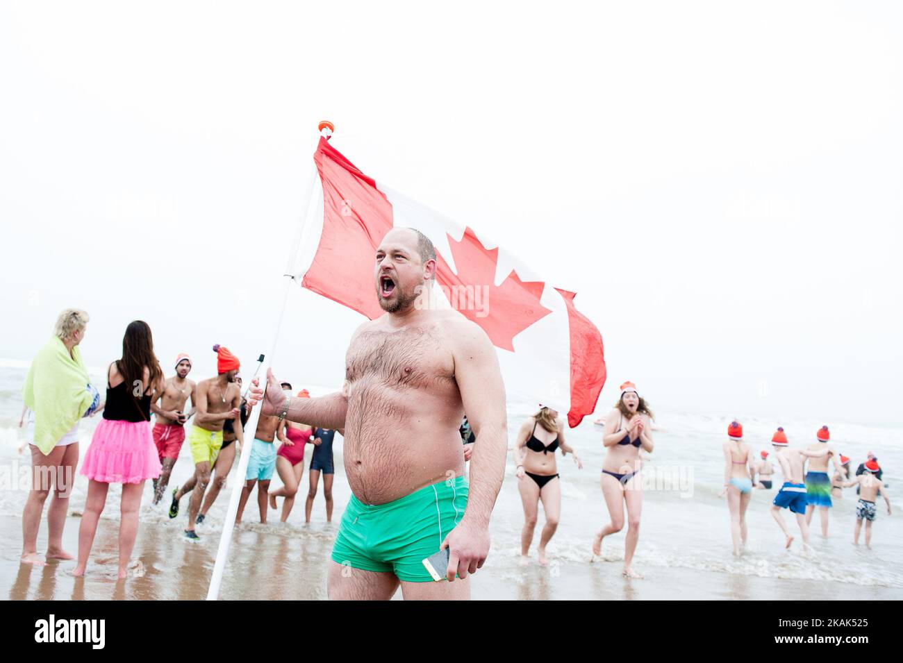 Tens of thousands of participants dip into the cold North Sea water every year in the Netherland