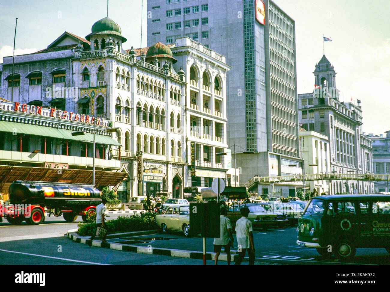 Shell Oil company headquarters building, Collyer Quay, Singapore, Asia 1971 Stock Photo