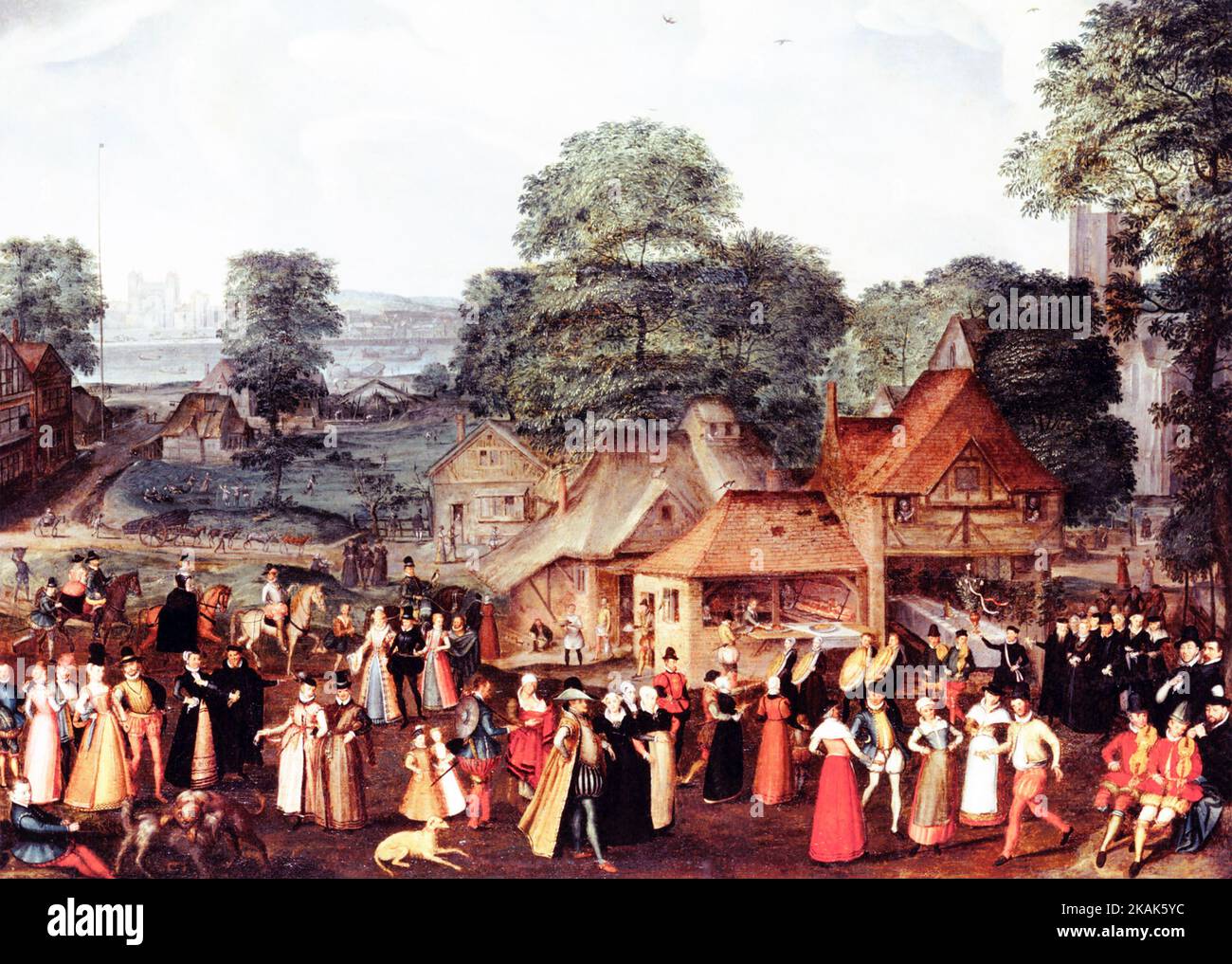 FESTIVAL AT BERMONDSEY by Marcus Gheeraerts the Elder about 1569. Stock Photo
