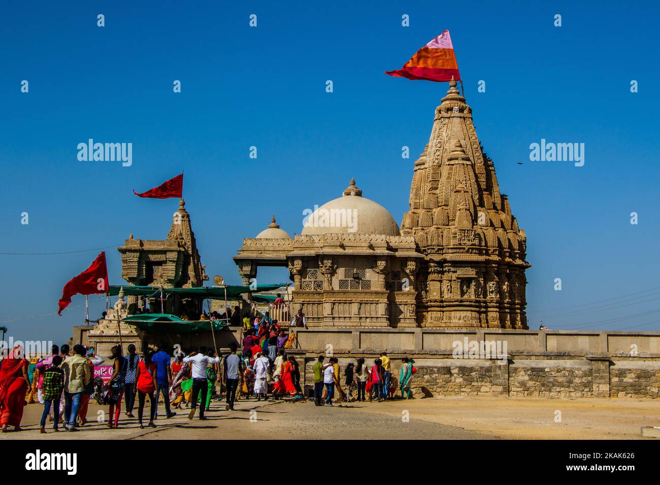 The Rukmini Devi Temple is a temple in Dwarka, 2 kilometres (1.2 mi) away from Dwarka,Gujrat India on 06 Jan,2017. It is dedicated to Rukmini, KrishnaÂ’s chief queen. The temple is said to be 2,500 years old but in its present form it is inferred to belong to the 12th century.(Photo By Vishal Bhatnagar/NurPhoto) (Photo by Vishal Bhatnagar/NurPhoto) *** Please Use Credit from Credit Field *** Stock Photo