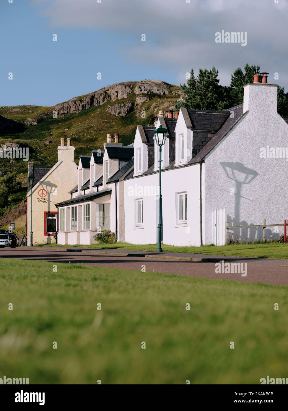 Shieldaig village high street in Wester Ross, Highland, Scotland UK Stock Photo