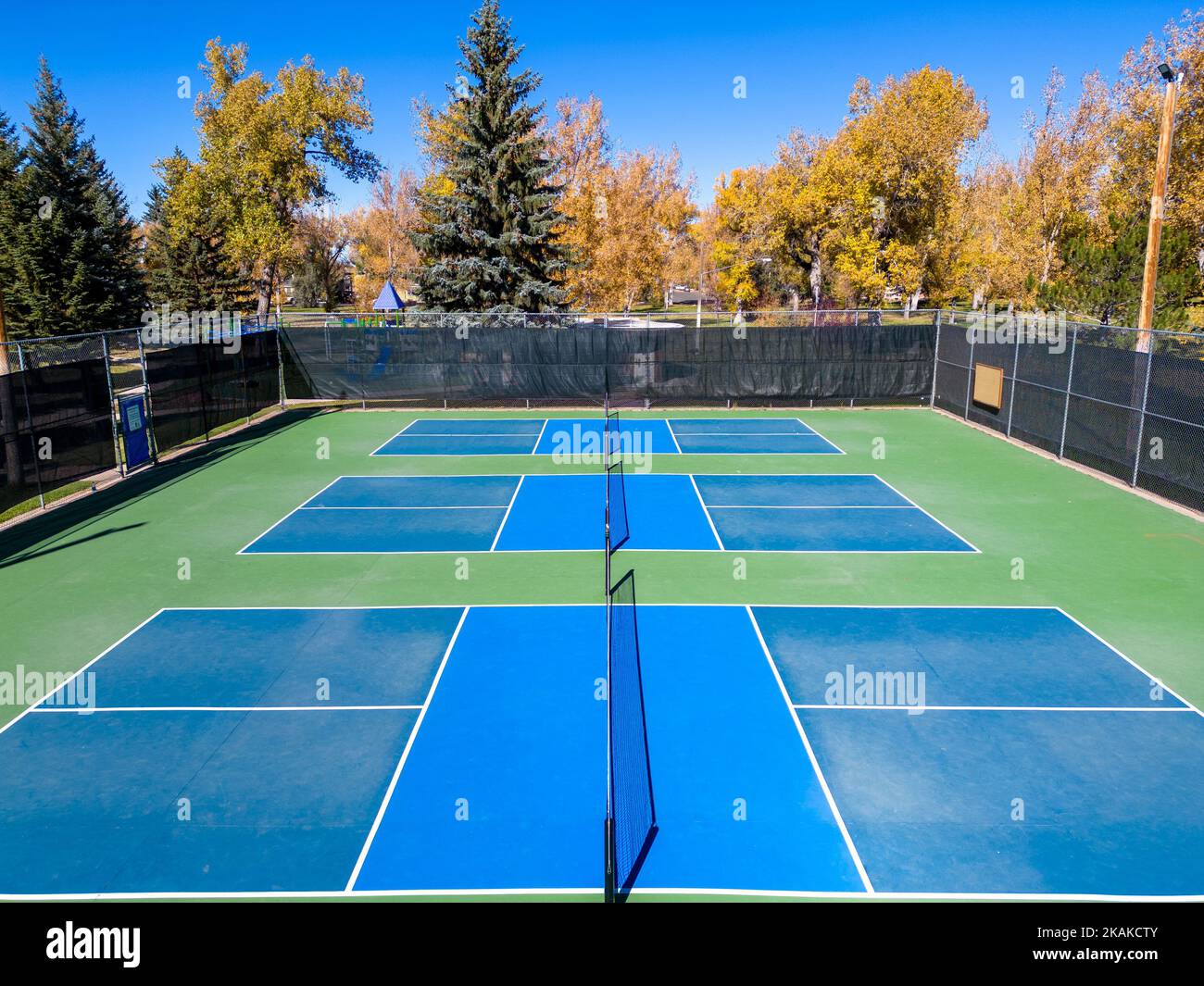 An empty Tennis Courts in a Public Park Stock Photo Alamy