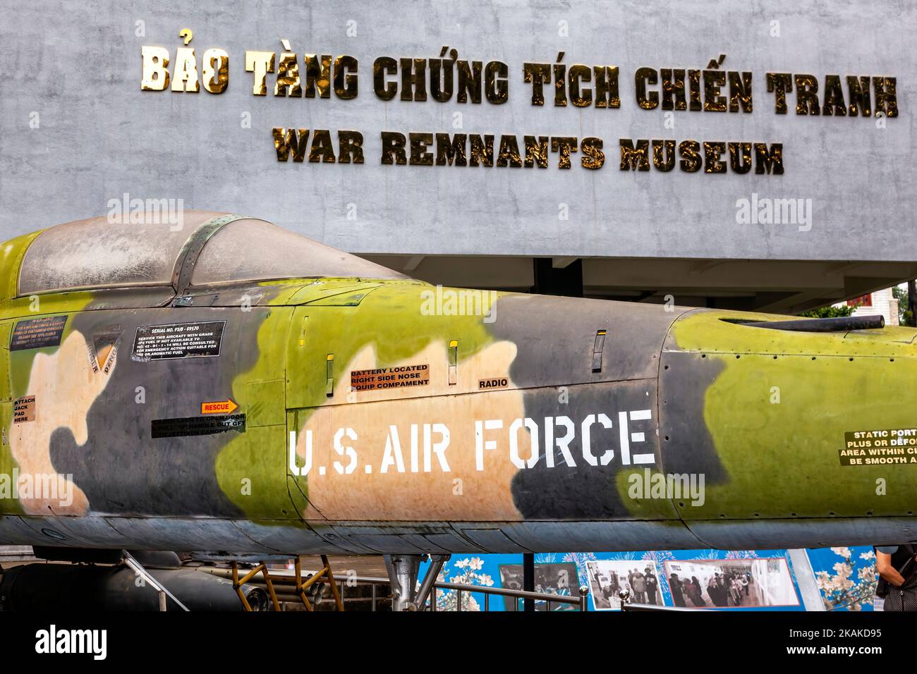 American jet on display at War Remnants Museum, Ho Chi Minh City, Vietnam Stock Photo