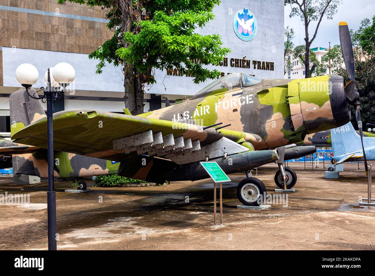 US Air Force propellor plane on show at War Remnants Museum, Ho Chi Minh City, Vietnam Stock Photo