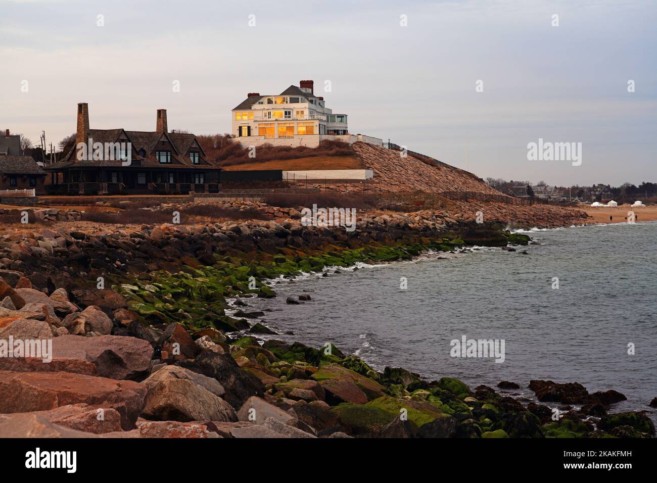 WATCH HILL, RI 5 MAR 2022 View of Holiday House, a landmark historic