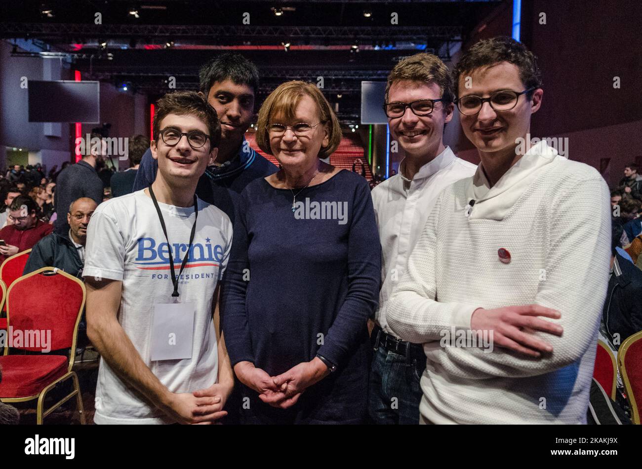 French Prime Minister French Communist party MP Marie-George Buffet (C) attend Jean Luc Melanchon in the same time making campaign for the French 2017 Presidential election in Paris, on 5 February 2017. (Photo by Julien Mattia/NurPhoto) *** Please Use Credit from Credit Field *** Stock Photo