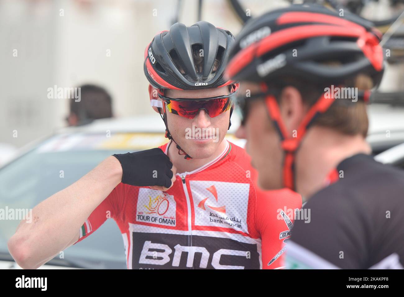 A Belgian cyclist Ben HERMANS from BMC RACING TEAM, ahead of the fourth stage, a 118km from Yiti (Al Sifah) to Ministry of Tourism in Muscat, at the 2017 cycling Tour of Oman. On Friday, February 18, 2017, in Al Sifah, Yiti, Oman. Photo by Artur Widak *** Please Use Credit from Credit Field ***  Stock Photo