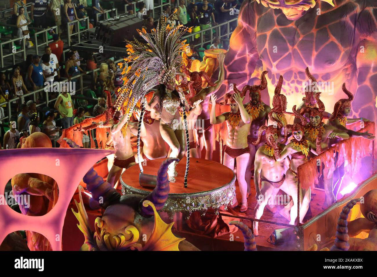 A float revellers of take parta at samba school parades during the ...