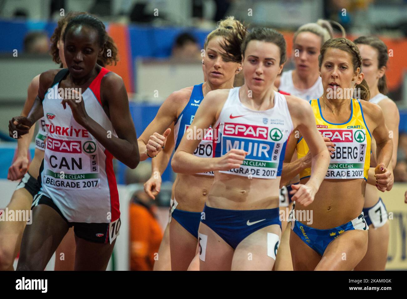 3000 meter finale for women at European athletics indoor championships ...