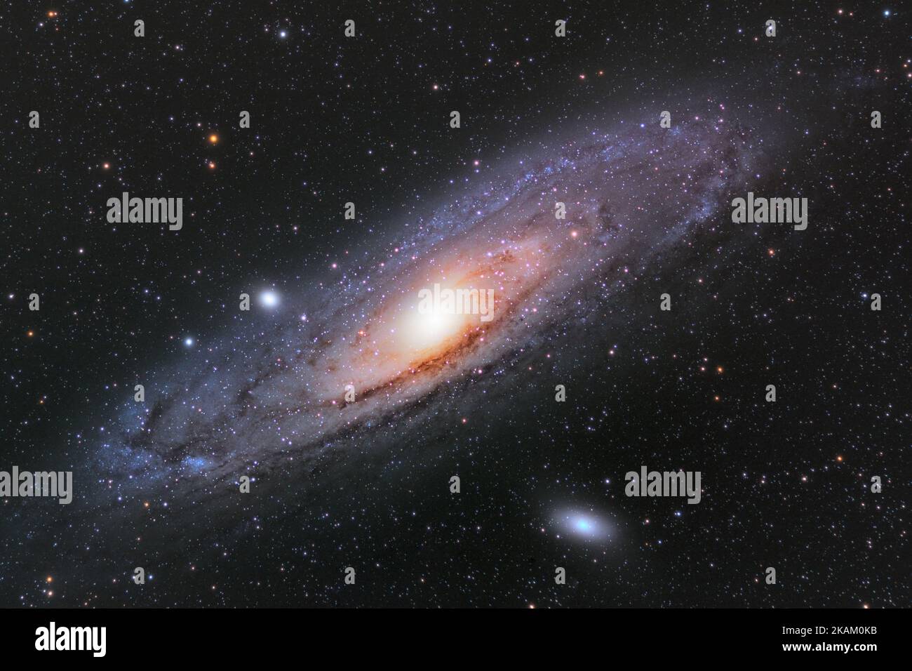 A telescopic view of Andromeda Nebula, Galaxy M31 - great for background Stock Photo