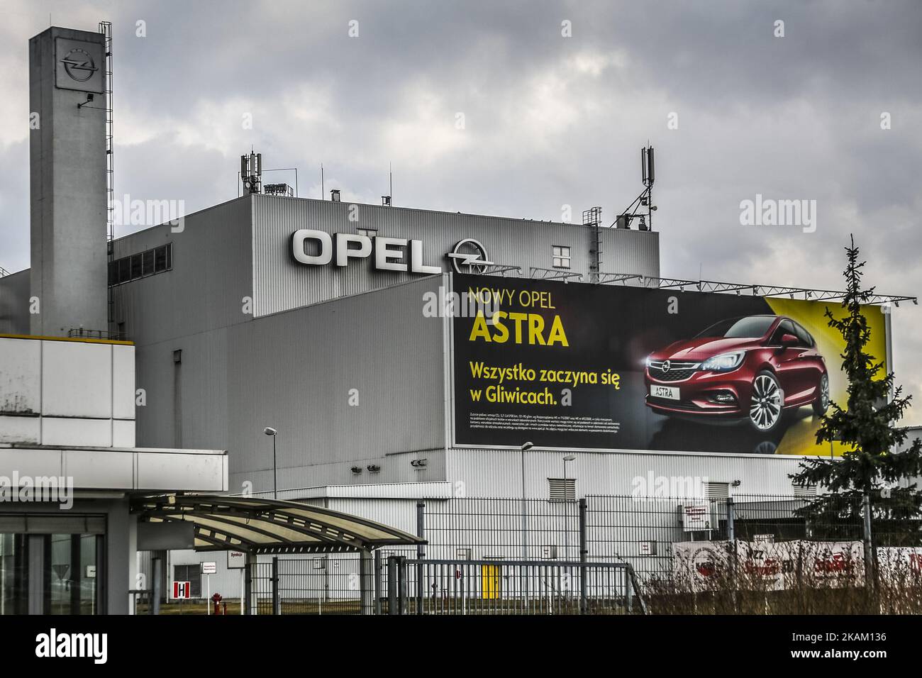 The Opel car factory of General Motors Manufacturing Poland in Gliwice, Poland, on March 7, 2017. General Motors is selling its loss-making European car business, including Germany's Opel and British brand Vauxhall, to France's PSA group. (Photo by Beata Zawrzel/NurPhoto) *** Please Use Credit from Credit Field *** Stock Photo
