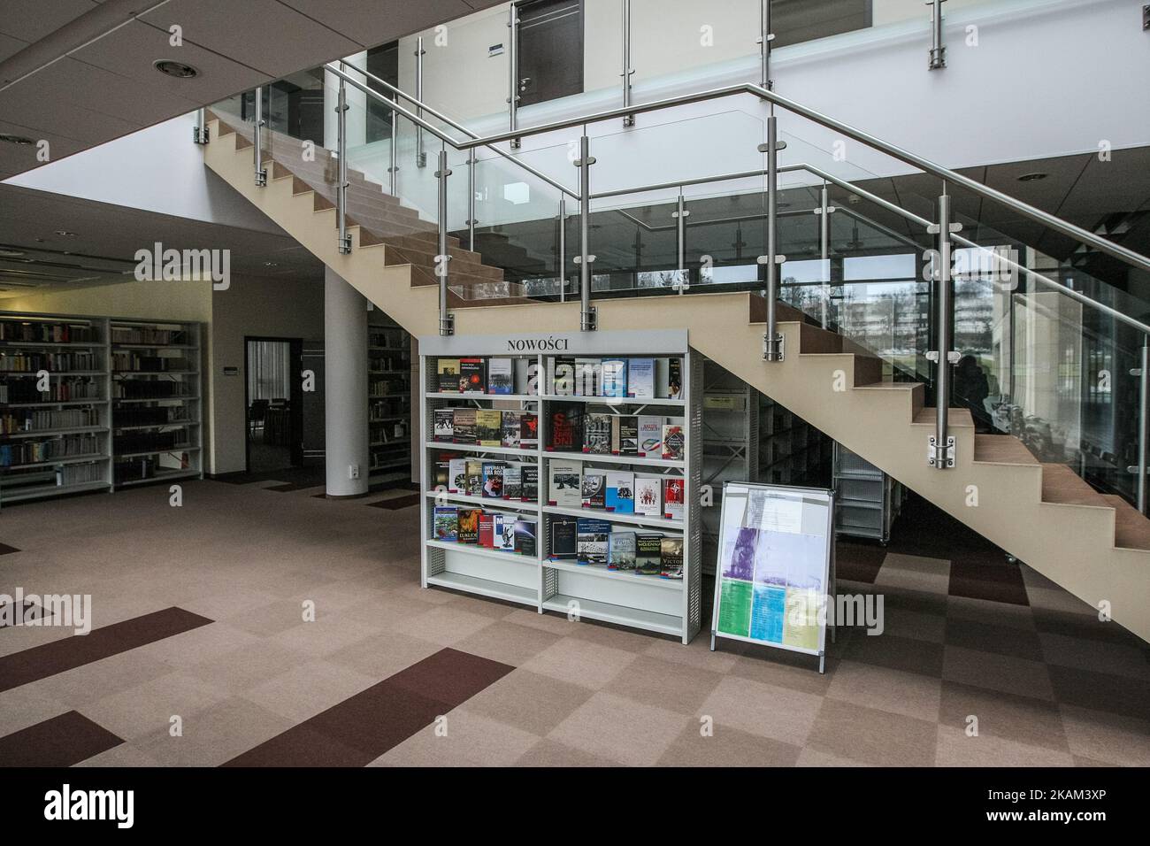 Library interior is seen on 12 March 2017 in Gdynia, Poland . The name of the late president Lech Kaczynski's was given to Naval Academy library in Gdynia in occasion of 10th anniversary of Kaczynski visit in the Naval Academy. (Photo by Michal Fludra/NurPhoto) *** Please Use Credit from Credit Field *** Stock Photo