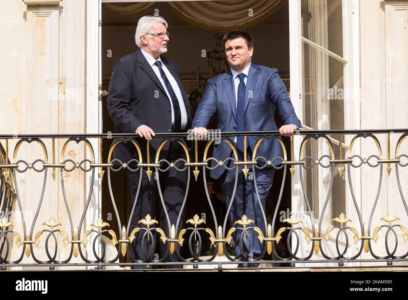 Minister of Foreign Affairs of Poland, Witold Waszczykowski (L) and Minister of Foreign Affairs of Ukraine, Pavlo Klimkin (R) in Warsaw, Poland on 15 March 2017 (Photo by Mateusz Wlodarczyk/NurPhoto) *** Please Use Credit from Credit Field *** Stock Photo