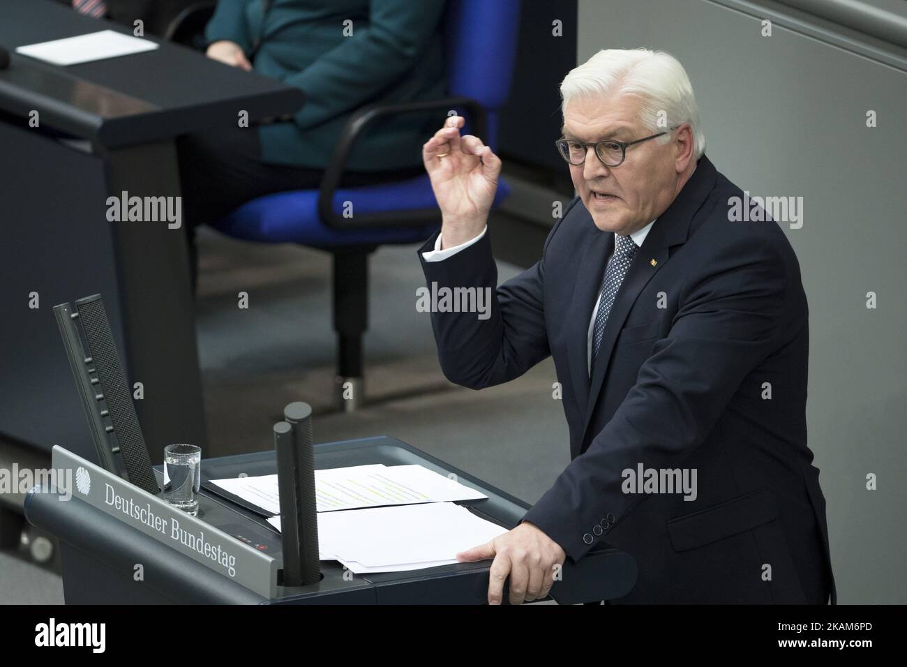 New German President Frank-Walter Steinmeier holds a speech after ...