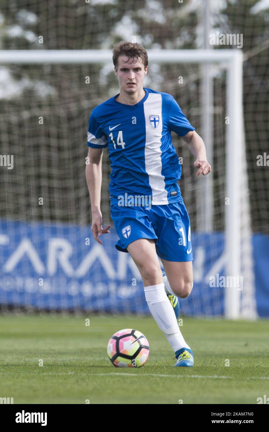 Lassi Jarvenpaa (Finland) during the friendly match of national teams U21 of The Netherlands vs. Finland at Pinatar Arena on March 24, 2017 in Murcia, Spain. (Photo by Jose Breton/Nurphoto) *** Please Use Credit from Credit Field ***  Stock Photo