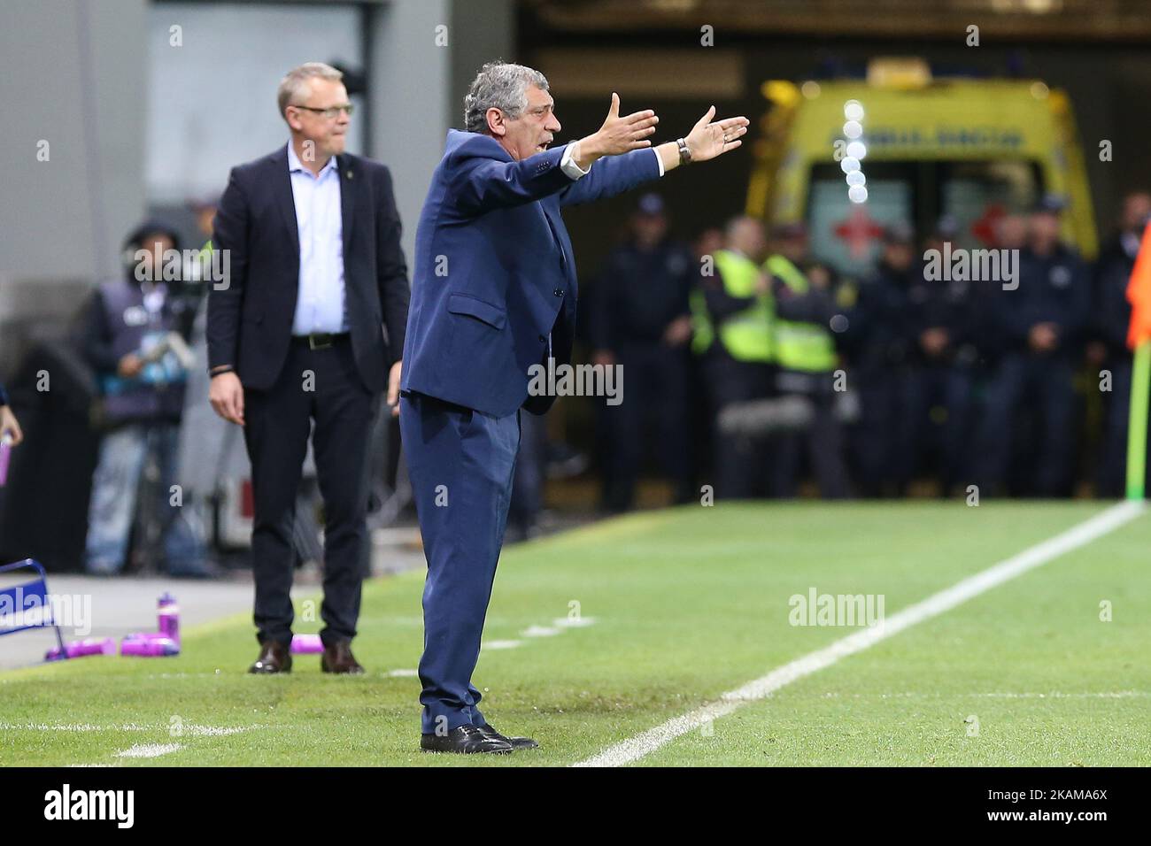 Portugals head coach Fernando Santos during the FIFA 2018 World Cup friendly match between Portugal v Sweden at Estadio dos Barreiros on March 28, 2017 in Funchal, Madeira, Portugal. (Photo by Bruno Barros / DPI / NurPhoto ) *** Please Use Credit from Credit Field *** Stock Photo