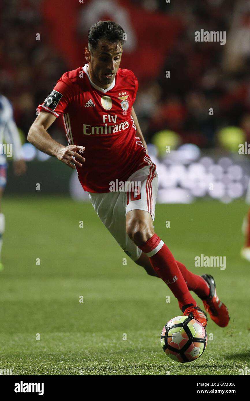Benfica's forward Jonas in action during Premier League 2016/17 match between SL Benfica vs FC Porto, in Lisbon, on April 1, 2017. (Photo by Carlos Palma/NurPhoto) *** Please Use Credit from Credit Field *** Stock Photo