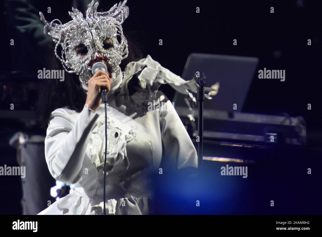 Iceland singer Björk performs on stage as part of Ceremonia Music Festival at Pegasus Dynamic Center on April 02, 2017 in Toluca, Mexico (Photo by Carlos Tischler/NurPhoto) *** Please Use Credit from Credit Field *** Stock Photo