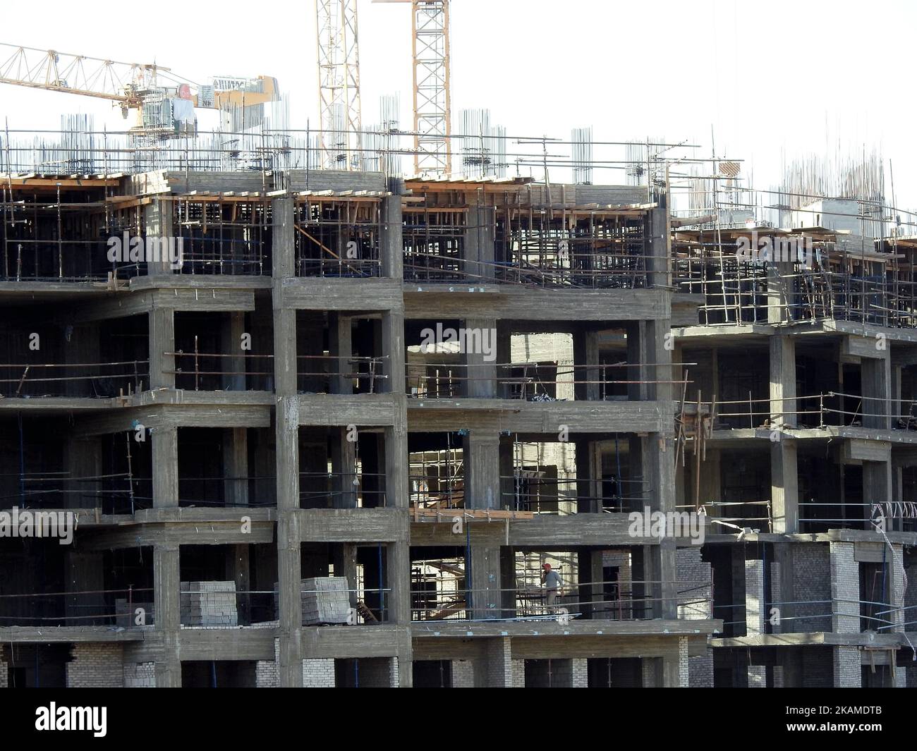 Giza, Egypt, October 16 2022 A construction site of new rise up of new