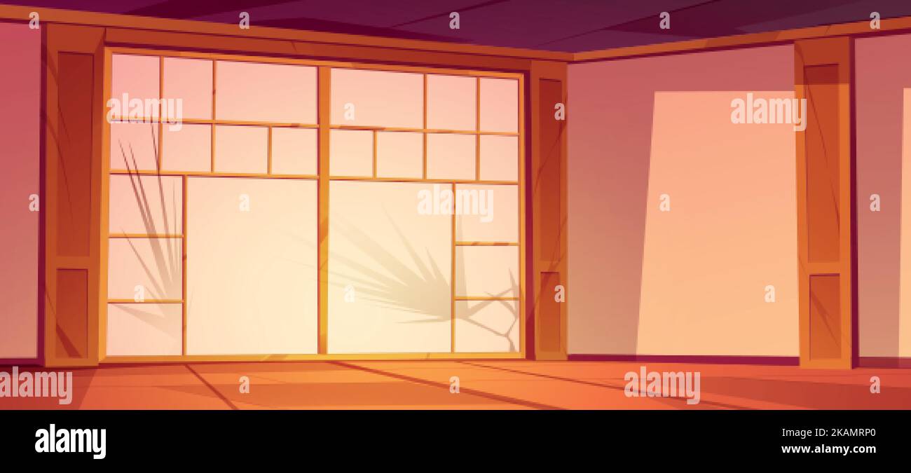 Japanese room interior, japan home or dojo in traditional asian style