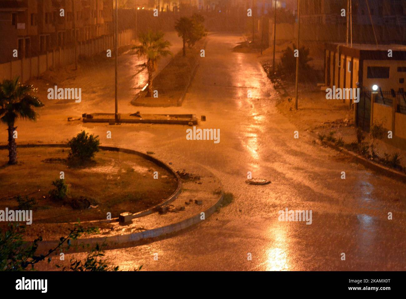 Cairo, Egypt, October 25 2022 foggy unclear scene of the streets due
