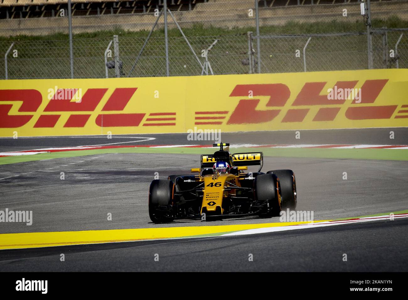 S. Sirotkin, of Renault, during the first training session of GP of Spain in Montmeló, at Catalunya's Circuit on May 12, 2017 (Photo by Miquel Llop/NurPhoto) *** Please Use Credit from Credit Field *** Stock Photo