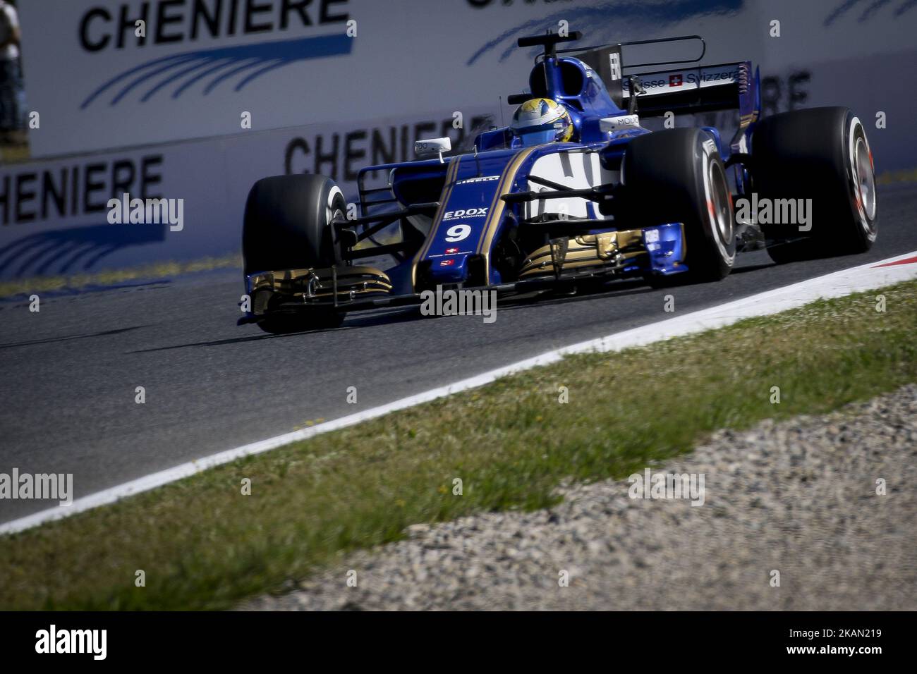 Sauber's Marcus Ericsson, during the first training session of GP of Spain in Montmeló, at Catalunya's Circuit on May 12, 2017 (Photo by Miquel Llop/NurPhoto) *** Please Use Credit from Credit Field *** Stock Photo