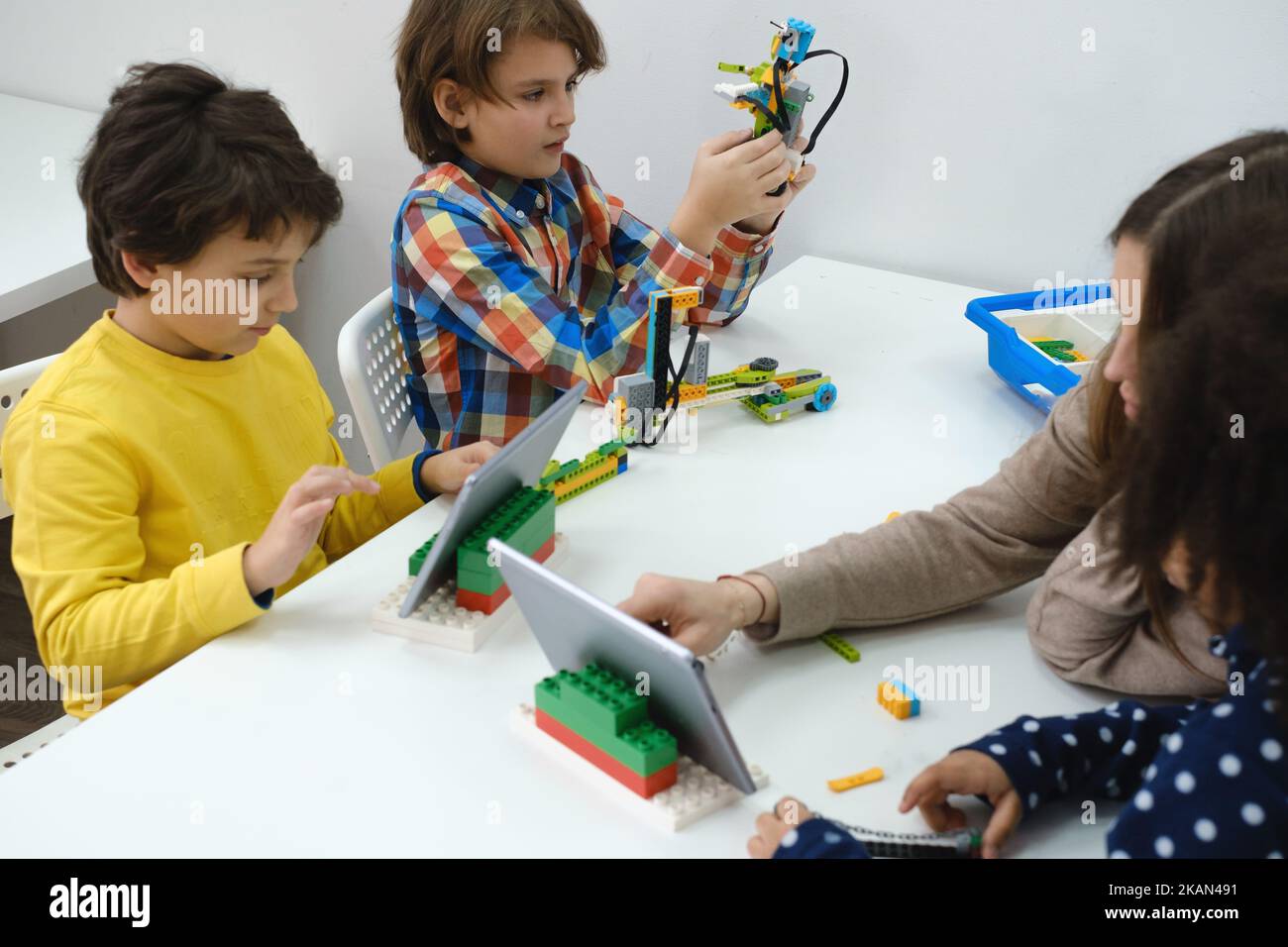 Students In School Computer Coding Class Building And Learning To ...
