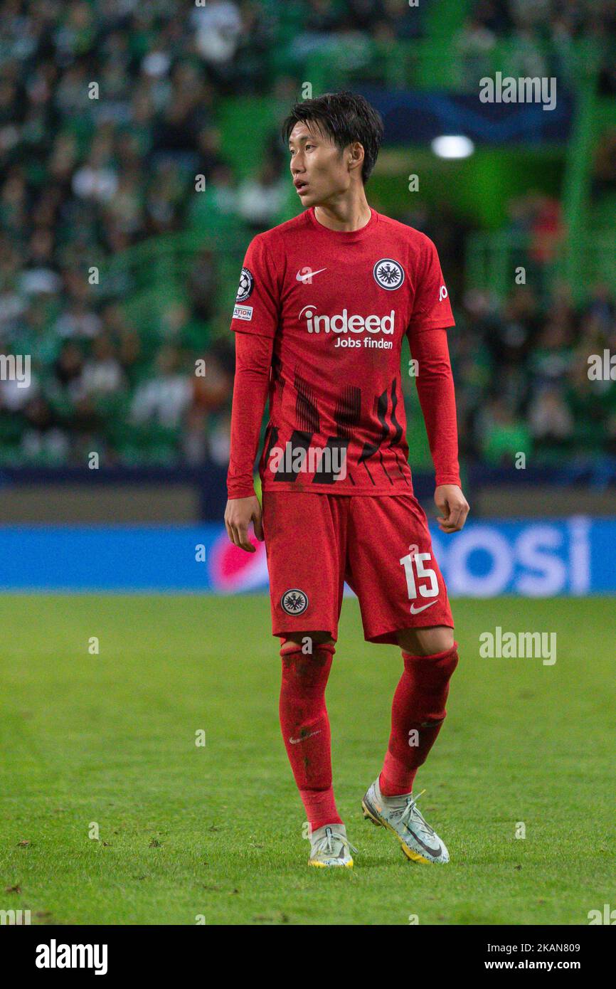 November 01, 2022. Lisbon, Portugal. Eintracht Frankfurt's forward from Japan Daichi Kamada (15) in action during the game of the 6th round of Group D for the UEFA Champions League, Sporting vs Eintracht Frankfurt © Alexandre de Sousa/Alamy Live News Stock Photo
