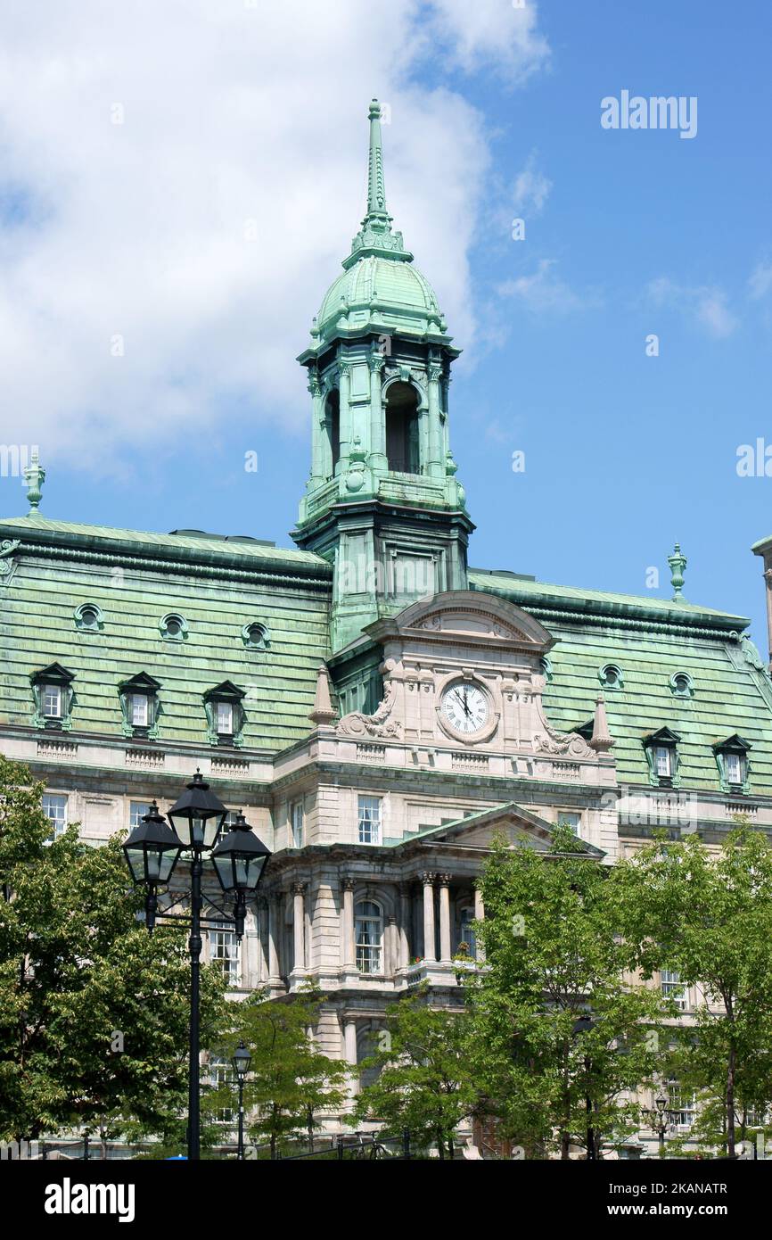 Montreal City Hall (Hôtel de Ville de Montréal) with its copper roof. It was built in Second