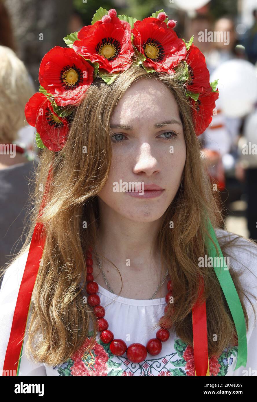 Ukrainians wearing traditional Ukrainian embroidered blouses called ...