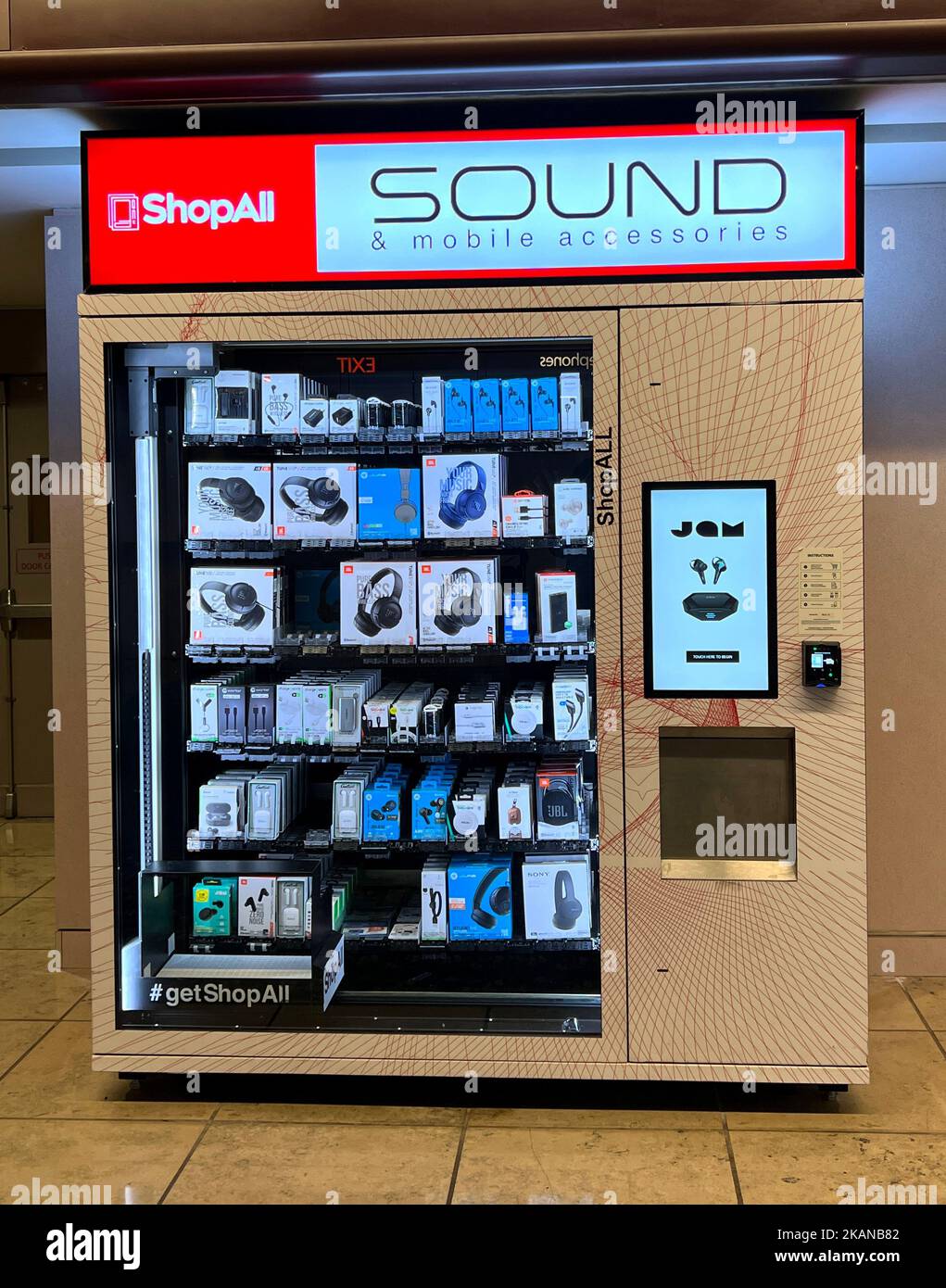 A ShopAll Sound & Mobile Accessories vending machine at Orlando