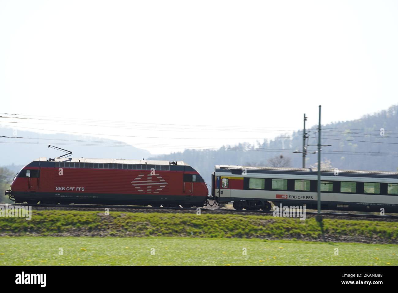 The SBB Train at Sissach in Switzerland Stock Photo