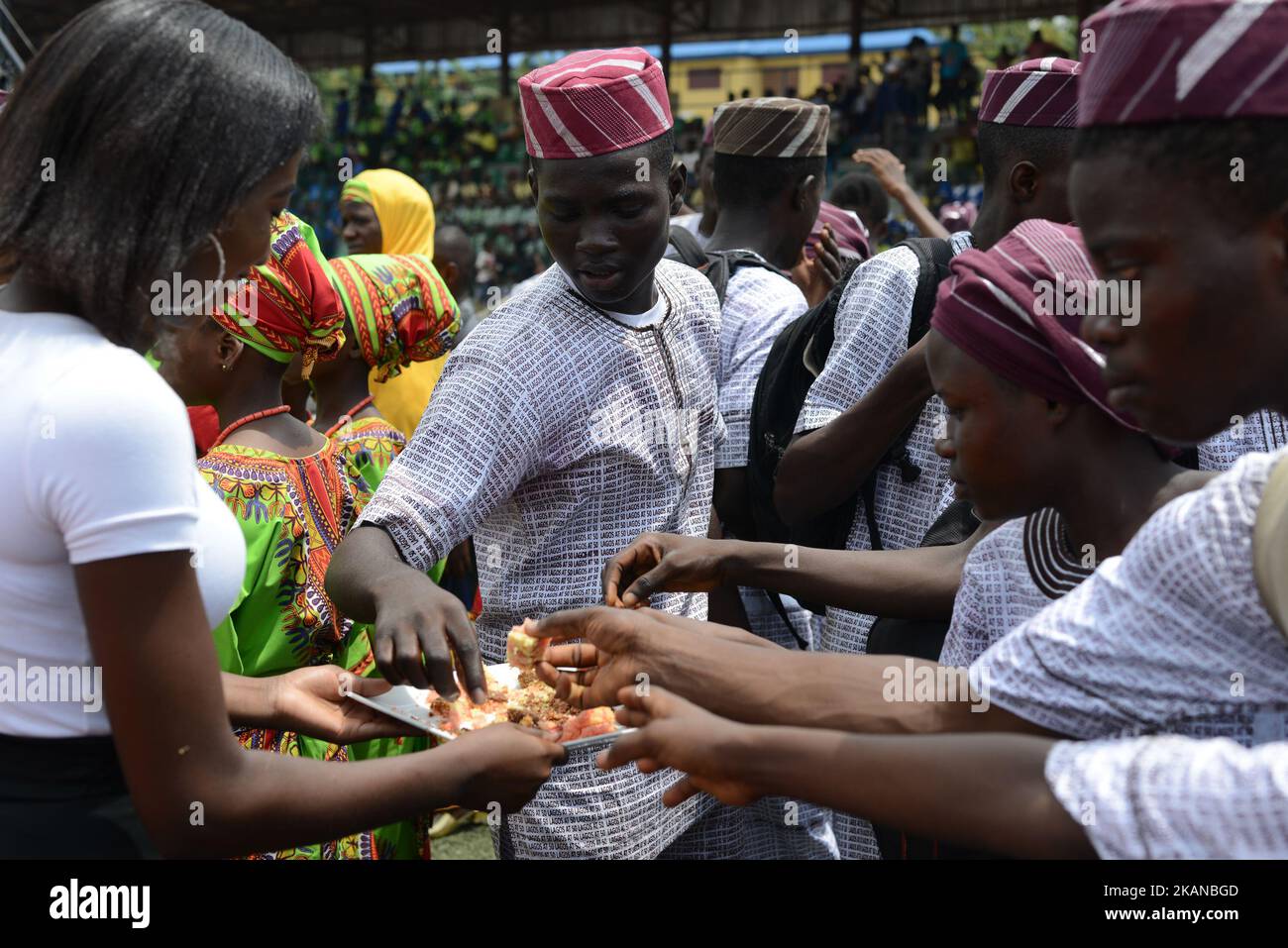 Pupils In Native Attire Have Fun Pick Piece Of Cake After Their Cultural Performance During 5236