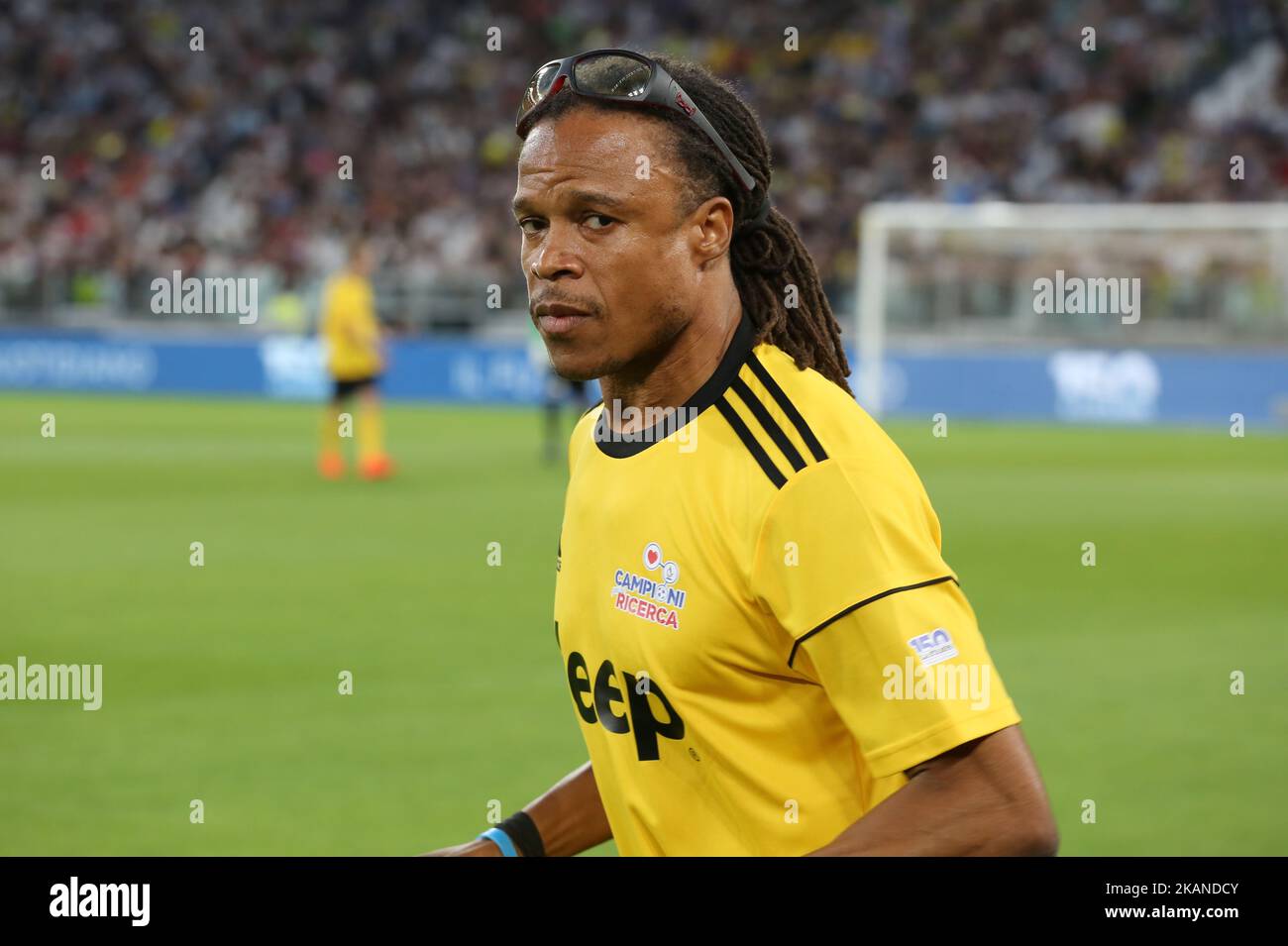 Edgar Davids (center) during the twenty-sixth Partita del Cuore charity football game at Juventus Stadium on may 30, 2017 in Turin, Italy. (Photo by Massimiliano Ferraro/NurPhoto) *** Please Use Credit from Credit Field *** Stock Photo