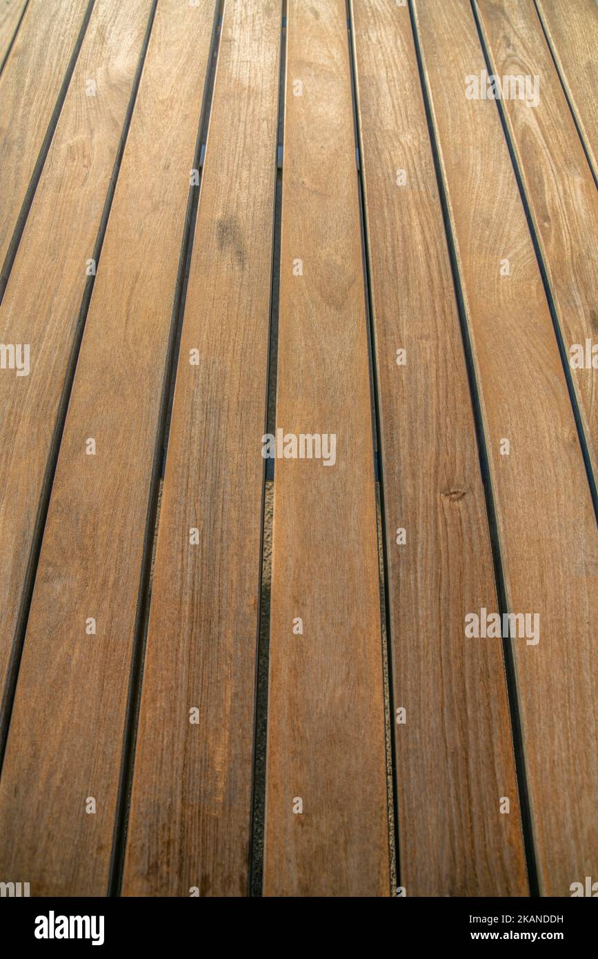 La Jolla, California Vertical wood board flooring. Perspective view of
