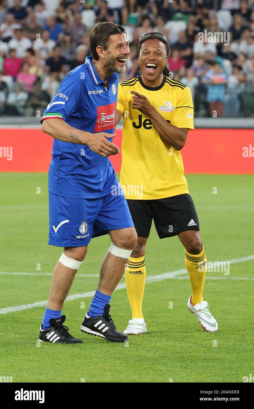 Zvonimir Boban (left) and Edgar Davids (right) during the twenty-sixth Partita del Cuore charity football game at Juventus Stadium on may 30, 2017 in Turin, Italy. (Photo by Massimiliano Ferraro/NurPhoto) *** Please Use Credit from Credit Field *** Stock Photo