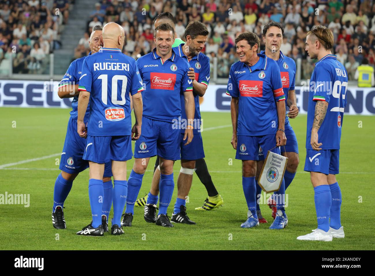 Alessandro Del Piero (center) during the twenty-sixth Partita del Cuore charity football game at Juventus Stadium on may 30, 2017 in Turin, Italy. (Photo by Massimiliano Ferraro/NurPhoto) *** Please Use Credit from Credit Field *** Stock Photo